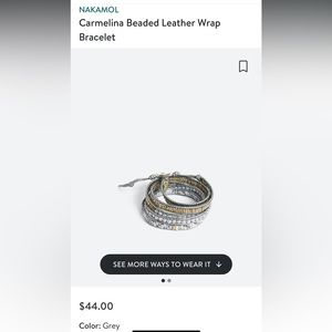 Nakamol Carmelina beaded leather wrap bracelet EUC